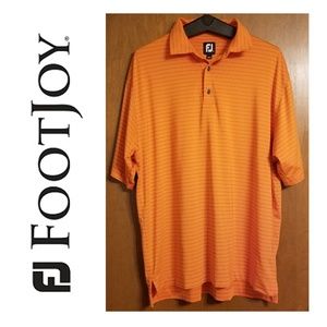Orange & Black Pinstripe FootJoy Mens Golf Polo L
